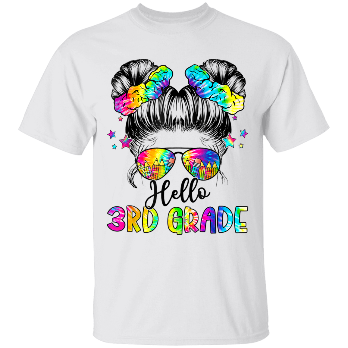 Messy Bun 3rd Grade Back To School T-Shirt
