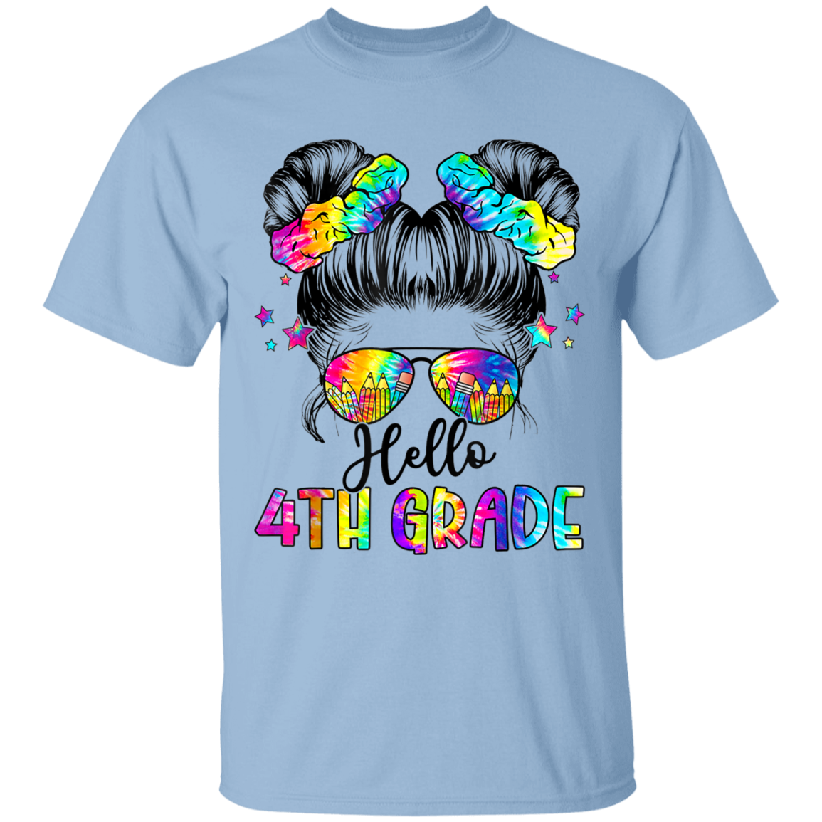 Messy Bun 4th Grade Back To School T-Shirt
