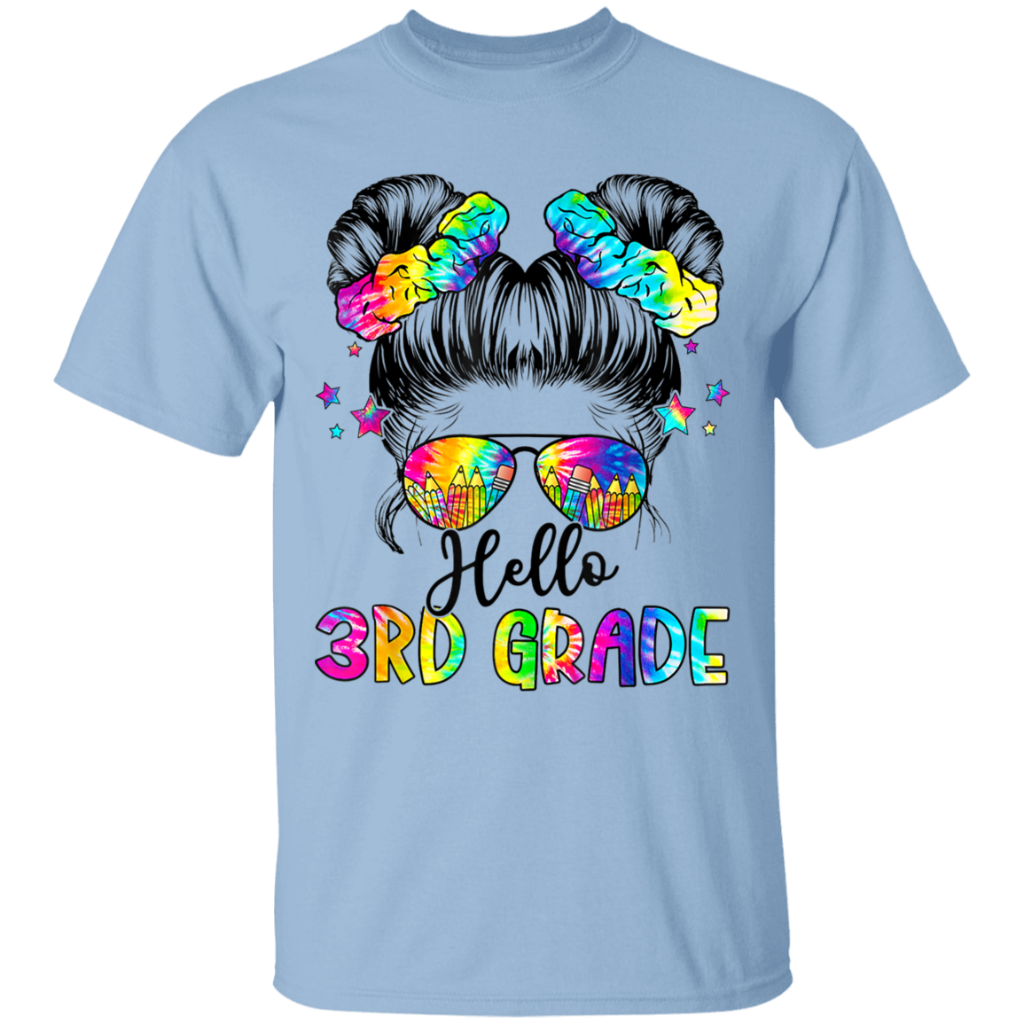 Messy Bun 3rd Grade Back To School T-Shirt