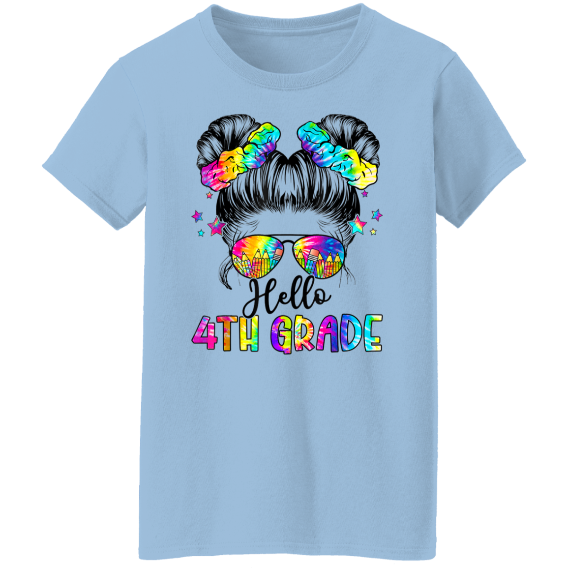 Messy Bun 4th Grade Back To School T-Shirt