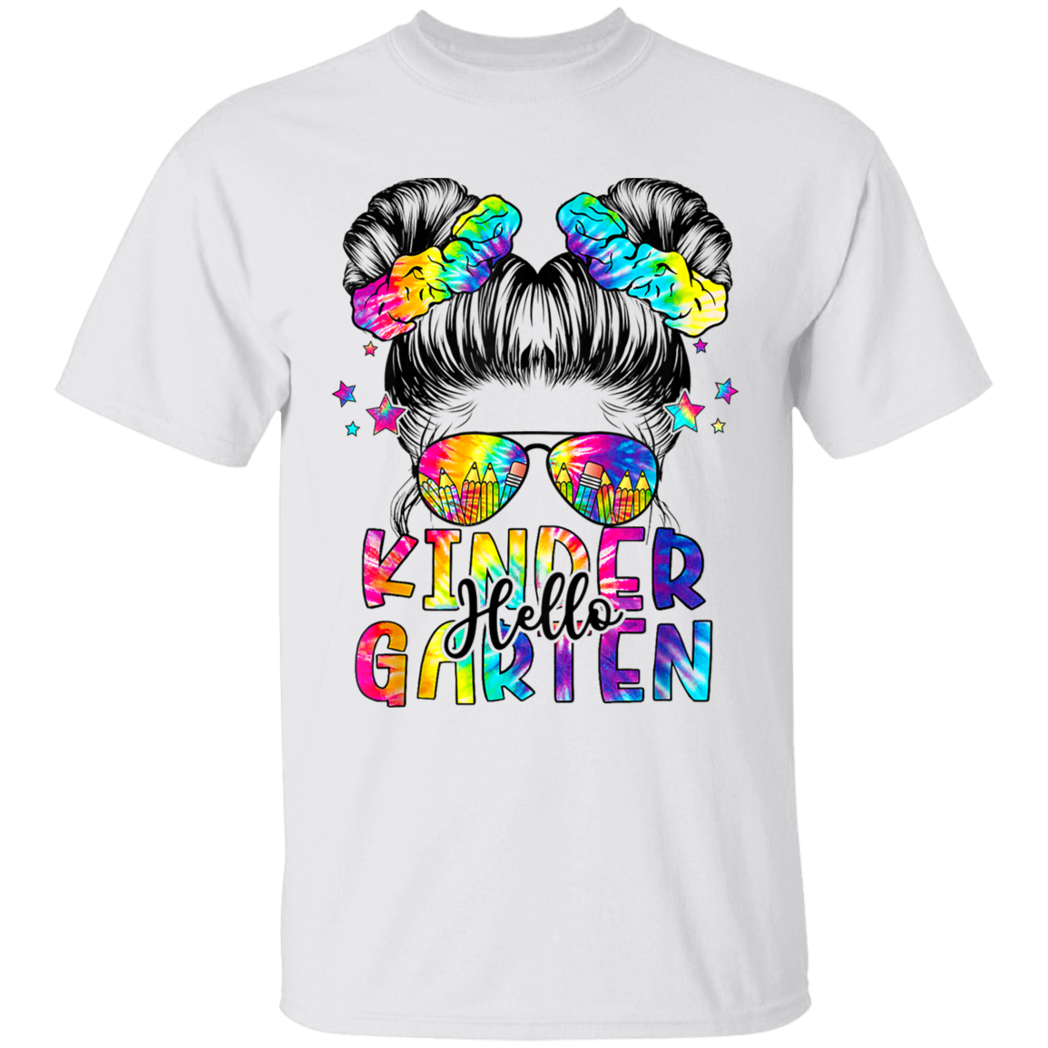 Messy Bun Kindergarten Back To School T-Shirt