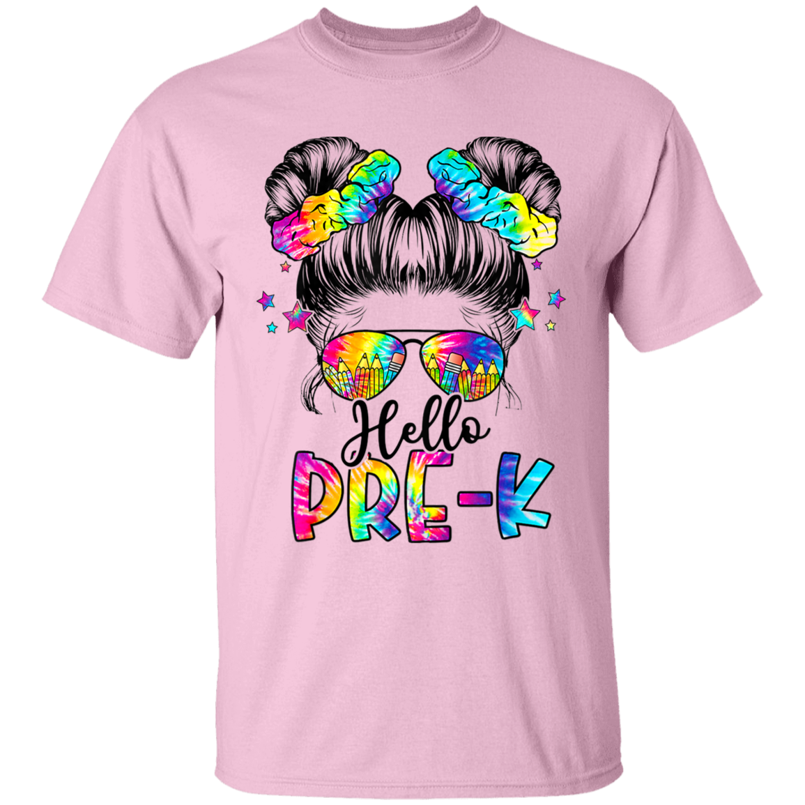 Messy Bun Pre-K Back To School T-Shirt