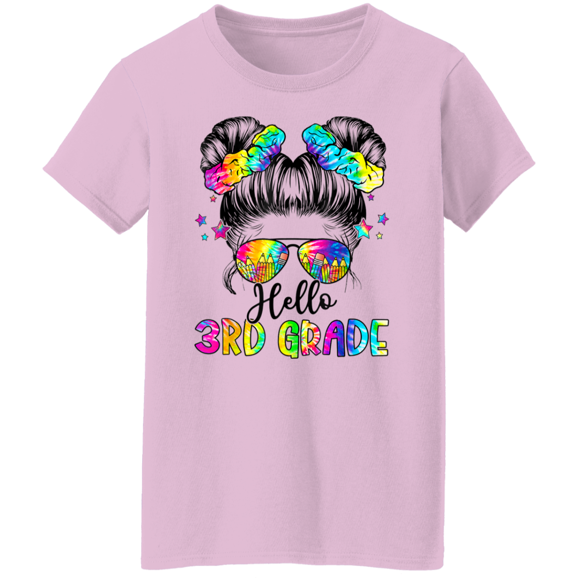 Messy Bun 3rd Grade Back To School T-Shirt
