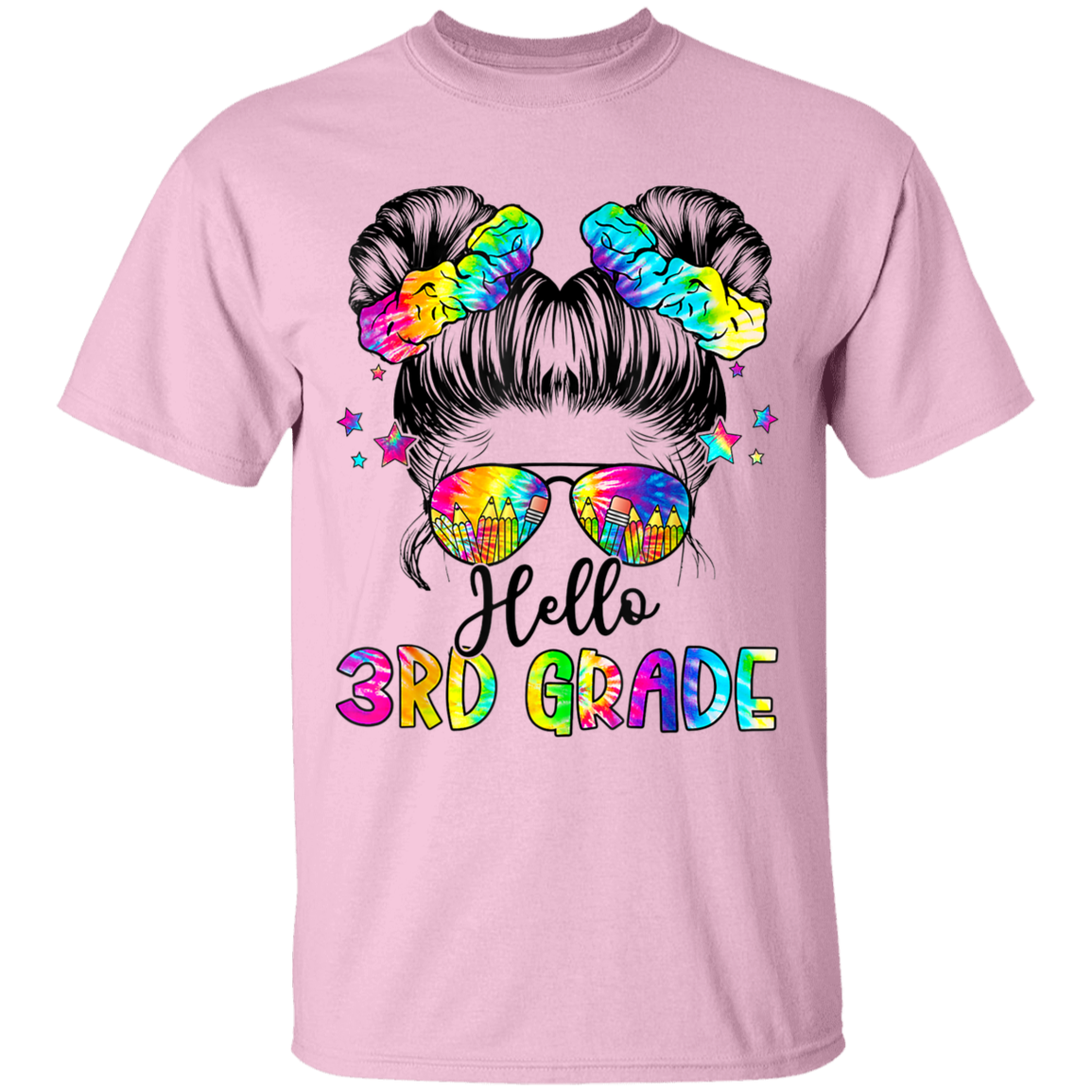 Messy Bun 3rd Grade Back To School T-Shirt