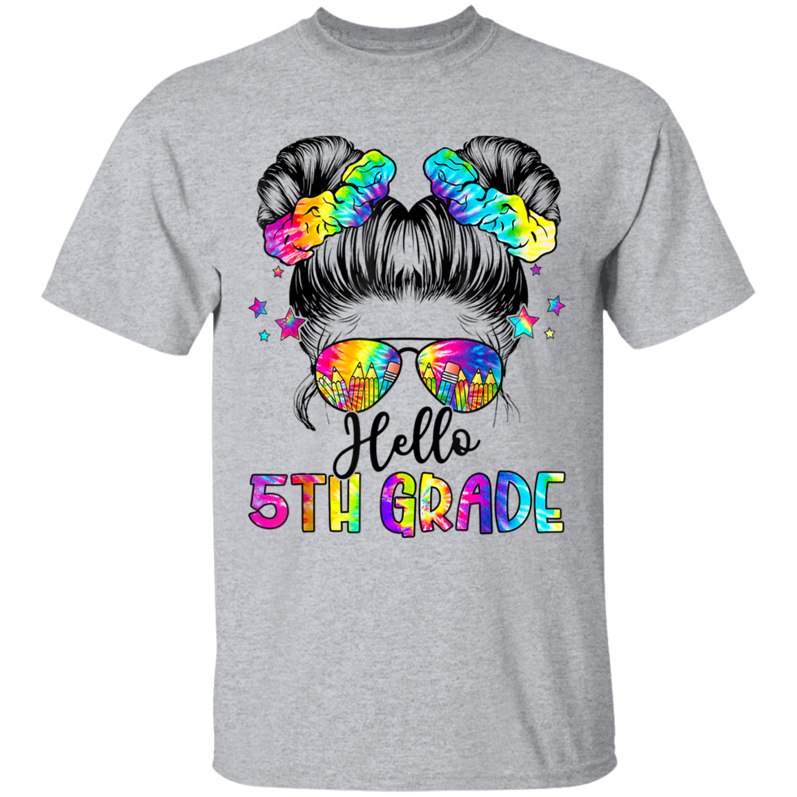 Messy Bun 5th Grade Back To School T-Shirt