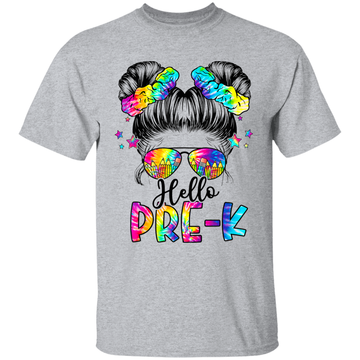Messy Bun Pre-K Back To School T-Shirt