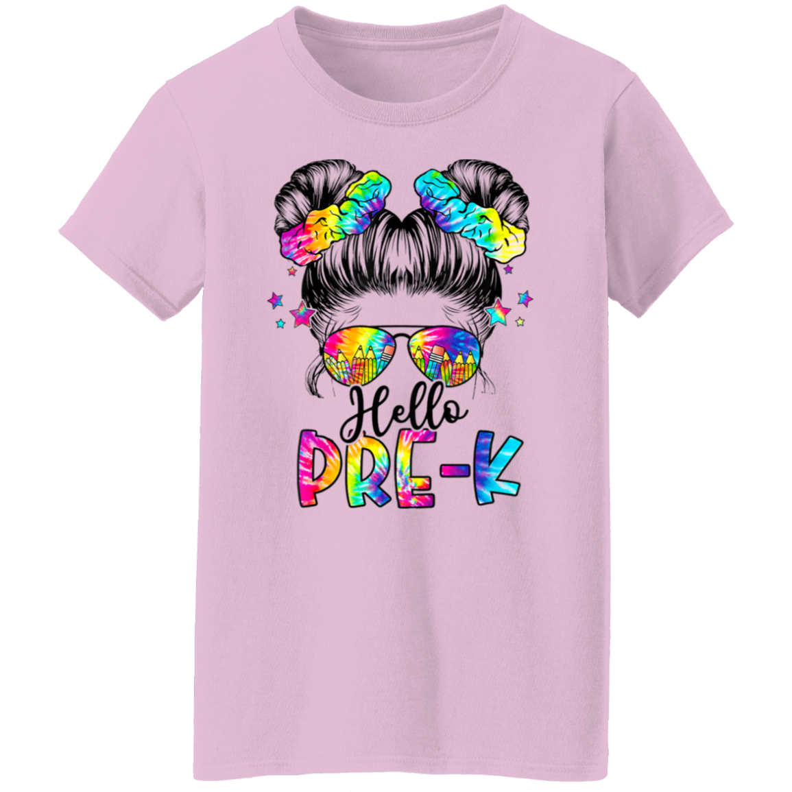 Messy Bun Pre-K Back To School T-Shirt