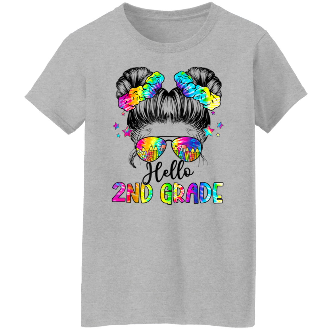 Messy Bun 2nd Grade Back To School T-Shirt