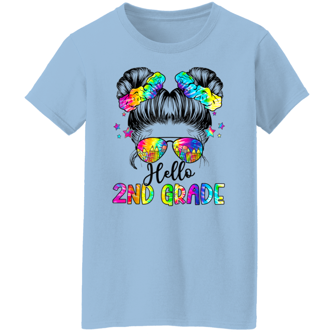 Messy Bun 2nd Grade Back To School T-Shirt