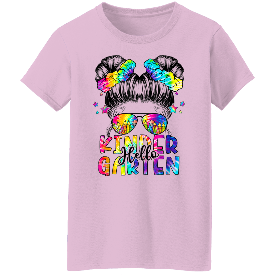 Messy Bun Kindergarten Back To School T-Shirt