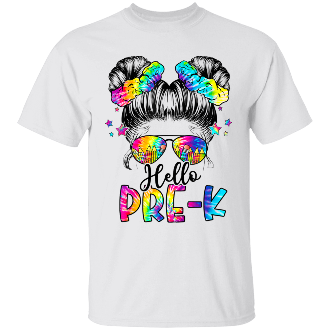 Messy Bun Pre-K Back To School T-Shirt