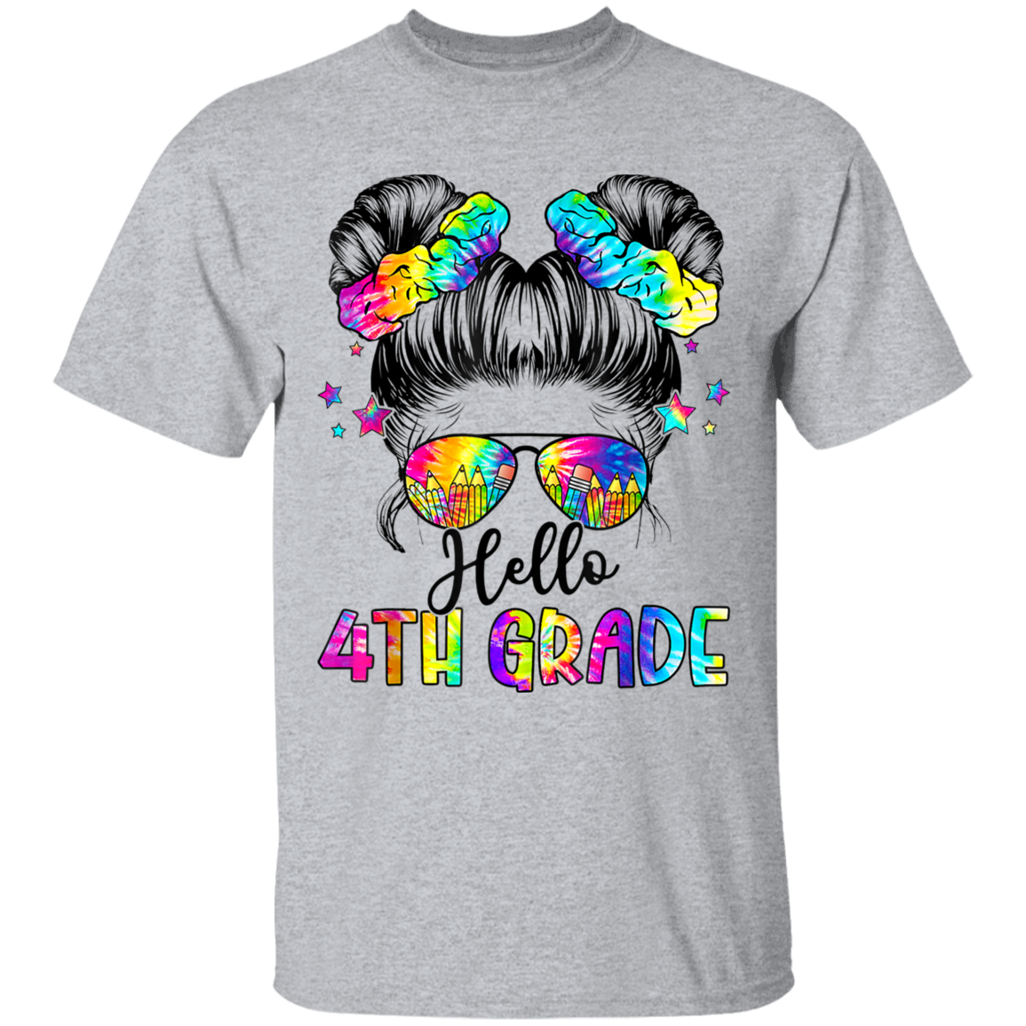 Messy Bun 4th Grade Back To School T-Shirt