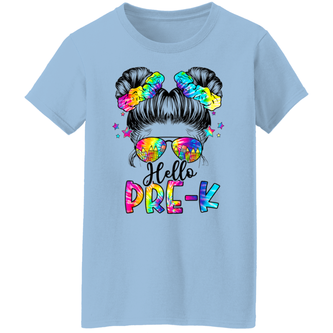 Messy Bun Pre-K Back To School T-Shirt