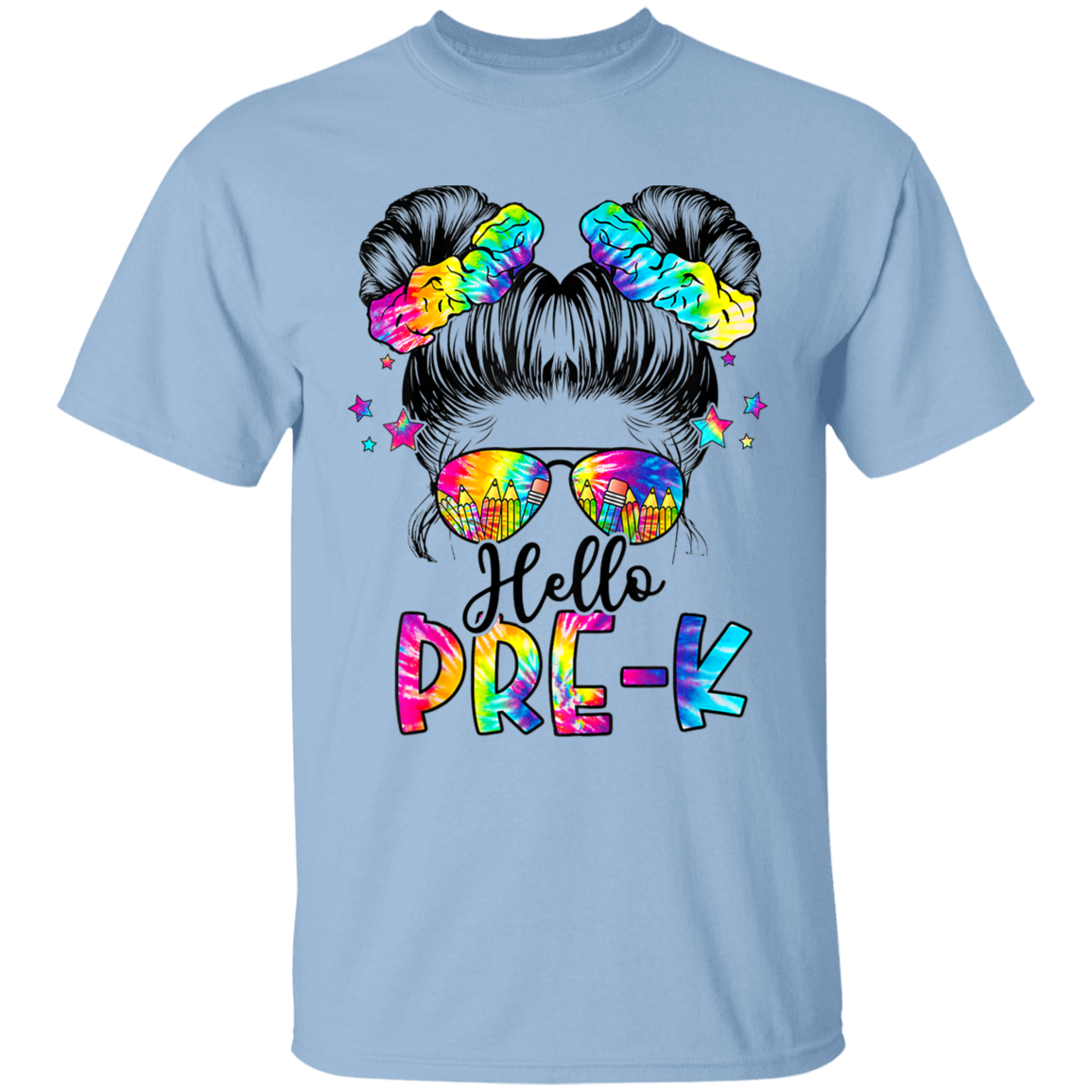 Messy Bun Pre-K Back To School T-Shirt