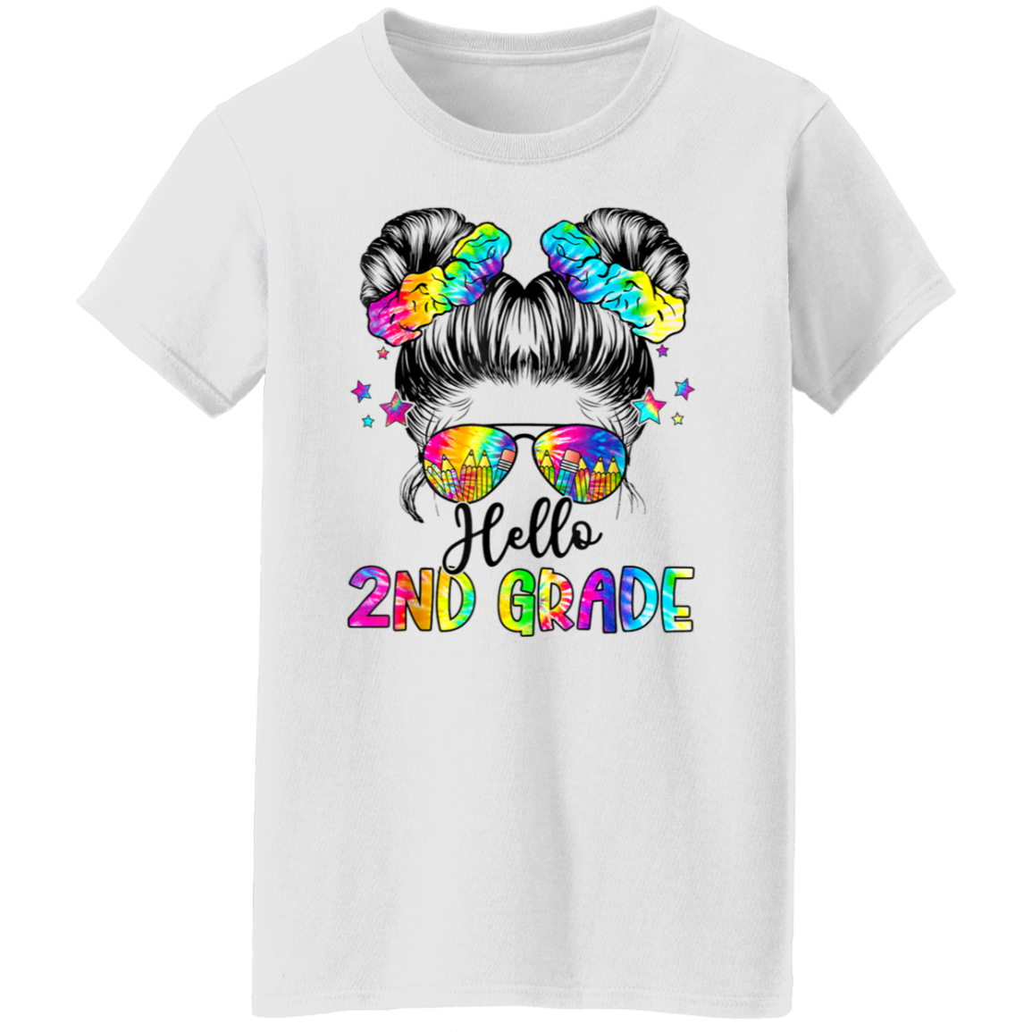 Messy Bun 2nd Grade Back To School T-Shirt