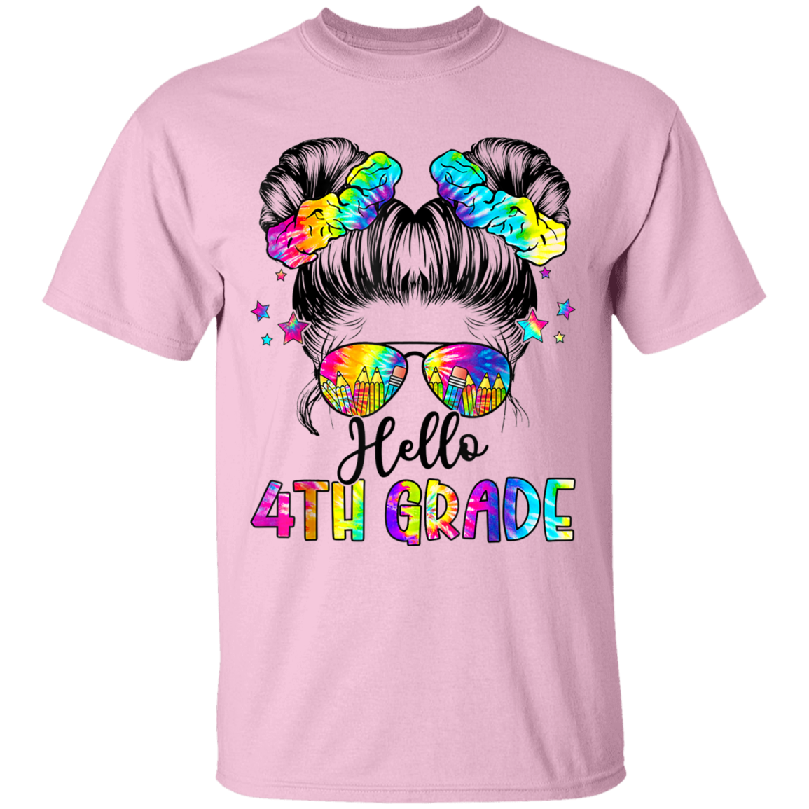 Messy Bun 4th Grade Back To School T-Shirt