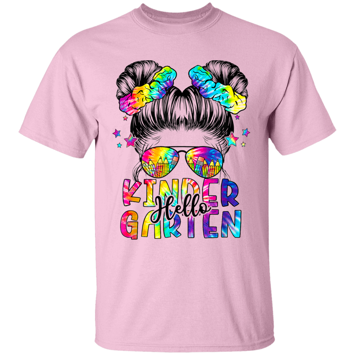 Messy Bun Kindergarten Back To School T-Shirt