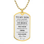 To My Son | Dog Tag | Braver Than You Think | Silver