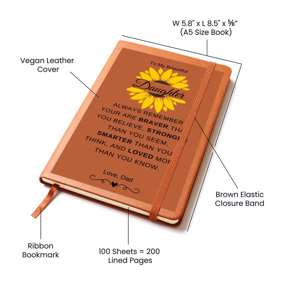 To My Beautiful Daughter | Sunflower Journal | Love Dad