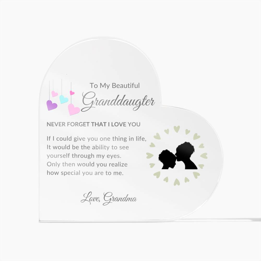To My Beautiful Granddaughter | Heart Acrylic | Love Grandma