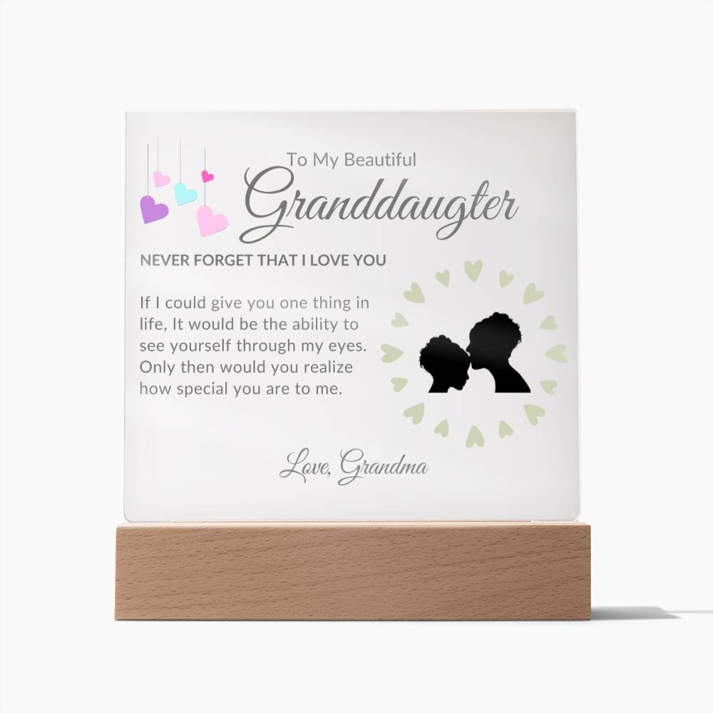 To My Beautiful Granddaughter | Square Acrylic | Love Grandma