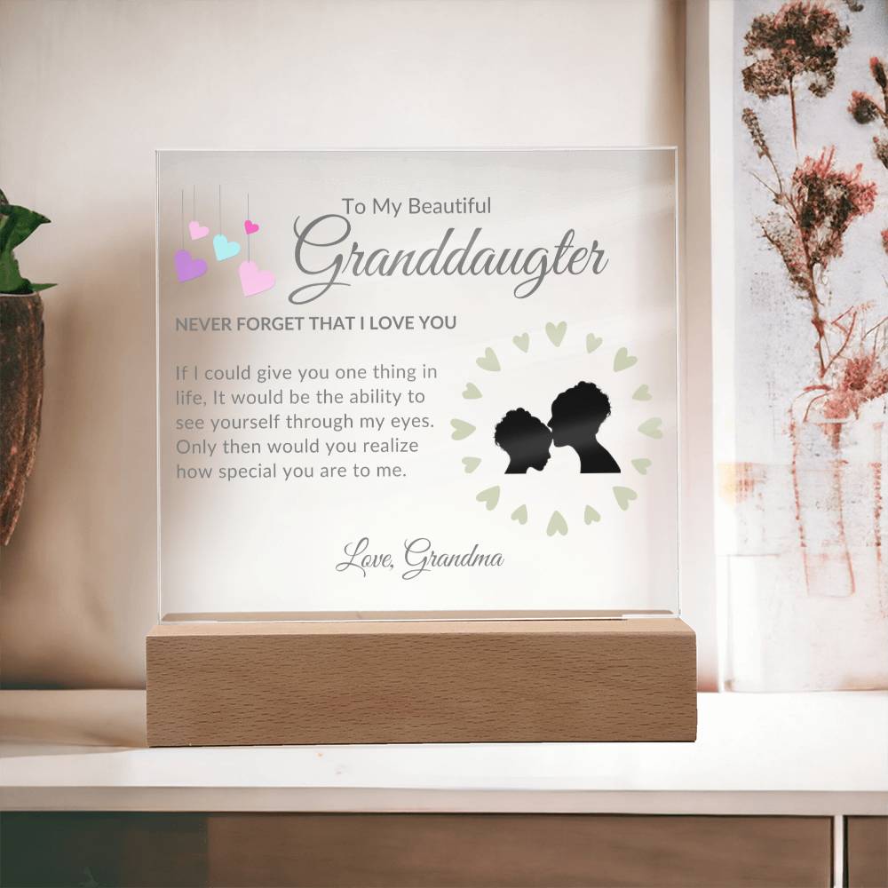 To My Beautiful Granddaughter | Square Acrylic | Love Grandma