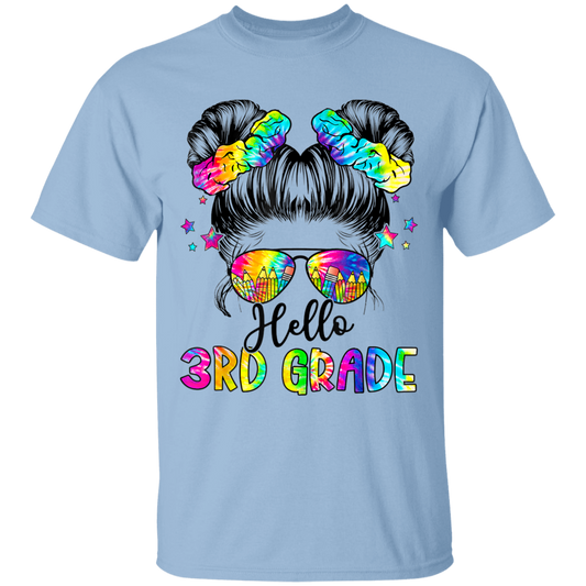 Messy Bun 3rd Grade  Back To School T-Shirt