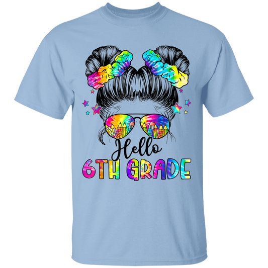 Messy Bun 6th Grade Back To School T-Shirt