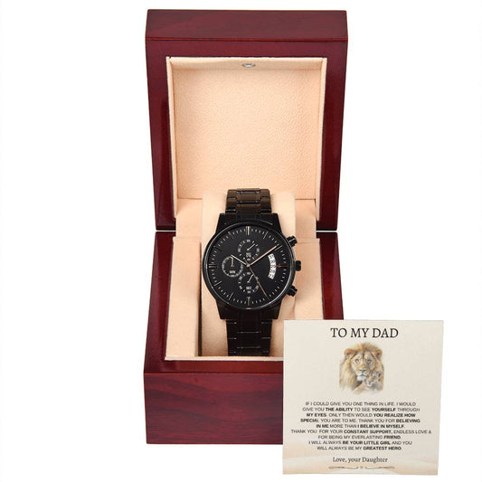 To My Dad | Black Chronograph Watch | No Engraving