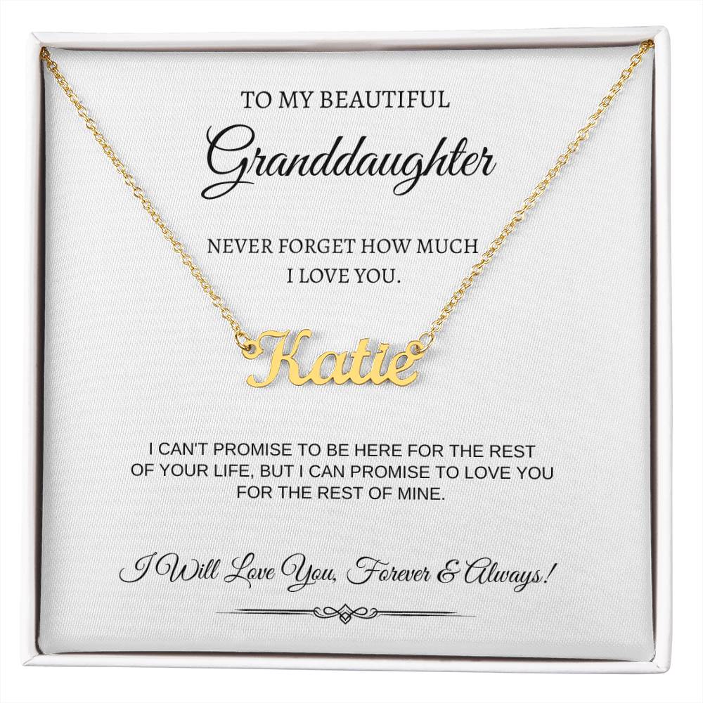 To My Beautiful Granddaughter | Name Necklace